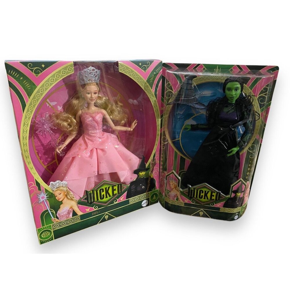 Collectible Wicked Movie Elphaba + Deluxe Glinda Dolls Url Misprint wicked.com - Picture 1 of 5